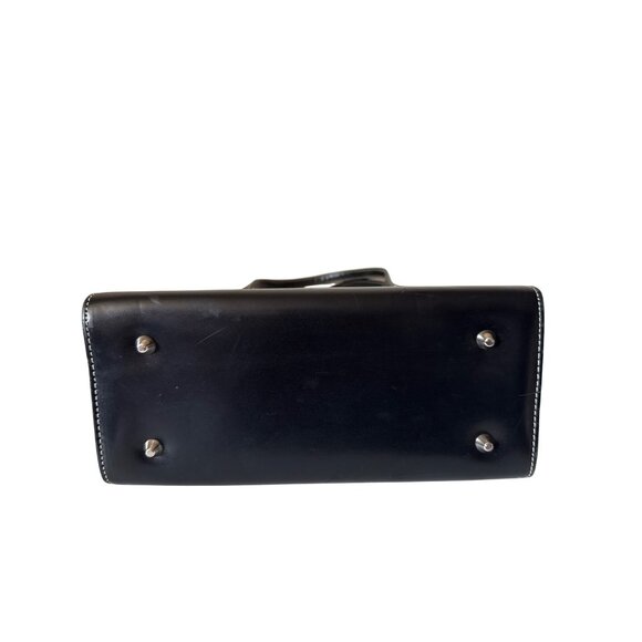 Vintage-Pin Up Inspired Black & White Newspaper Print Handbag With Double Handle - Picture 10 of 10